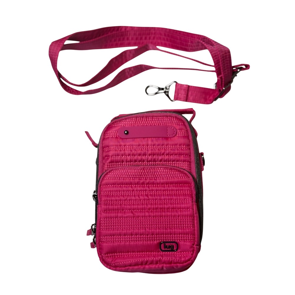 Lug Love Classic Crossbody Rosette Pink Quilted Mini‎ Bridge Shoulder Bag OS